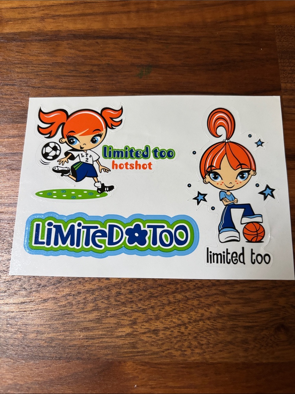 Original 90s limited too Kids Sticker Sheet – soccer, basketball